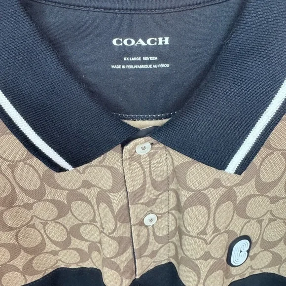 Coach Signature Khaki Black Short Sleeve Tee Shirt Size XLL Limited Edition. - Picture 13 of 15
